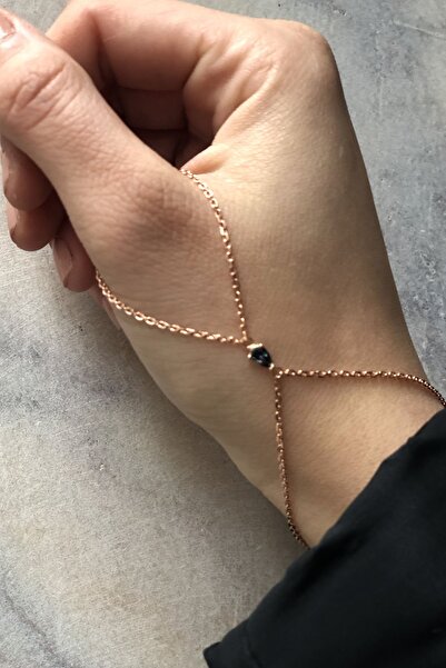 SUNSHINE 925 Ayar Rose Kaplamalı Damla Kesim Mistik Topaz Taşlı Gümüş Baş Parmak Şahmeranı