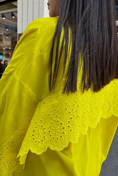 Qaju Γυναικείο πουκάμισο Oversize με λεπτομέρεια από χτένι στην πλάτη