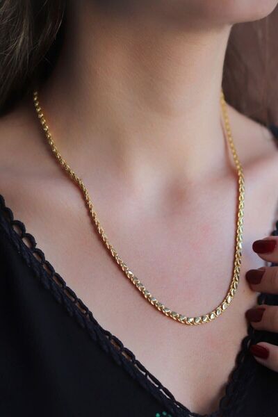 Genel Markalar 925 Ayar Saf Gümüş El Işi Altın-gold Kaplama Halep Model Pullu Kadın Zincir Kolye