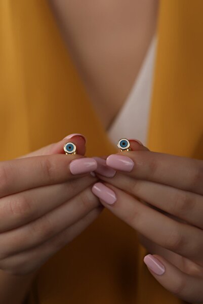 SUNSHINE 925 Ayar Lazer Mineli Yuvarlak Tasarım Küpe