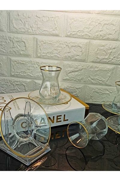 AKİRA HOME Gold Gilded Alya Tea Set 12 Pieces
