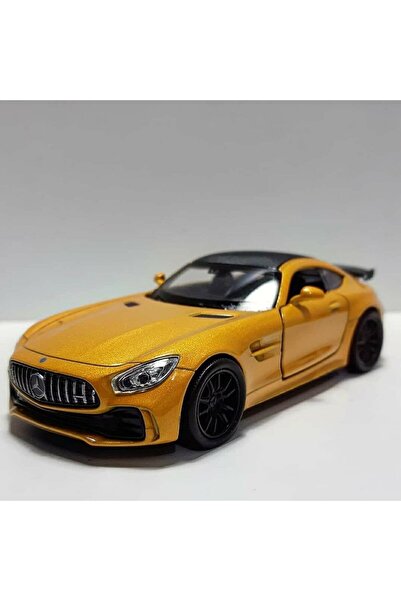 WELLY 1.36 ÖLÇEK WELLY MARKA LİSANSLI MERCEDES AMG GTR 12CM SARI RENK MODEL METAL ARABA