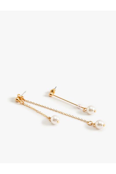 Koton Pearl Earring Chain Detailed Steel Mixed