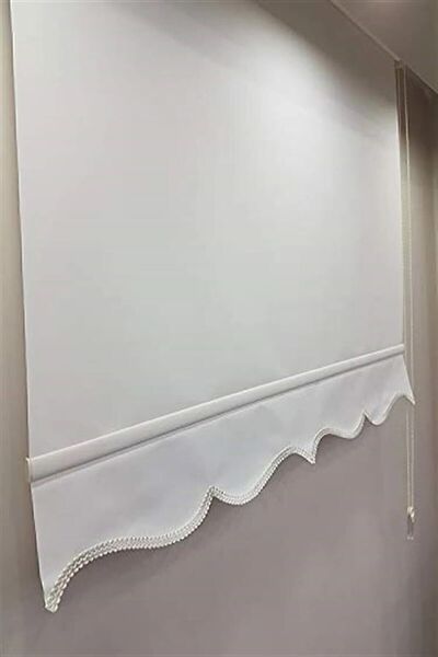 BigPazar Kırık Beyaz (EKRU) Ithal Zebra Stor Perde Etek Dilimli Güneşlik 1.ka...