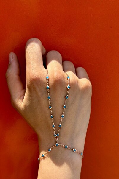 SUNSHINE 925 Ayar Rose Kaplama Mavi Taşlı Gümüş Şahmeran