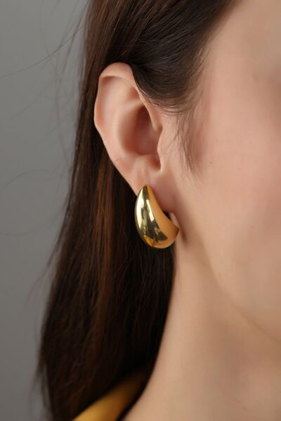 SUNSHINE 925 Ayar Gold Bottega Gözyaşı Damla Küpe