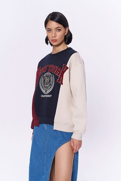 Quzu Hanorac oversize de culoare dublă bordeaux