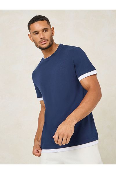 Styli Contrast Detail Regular Fit T-Shirt
