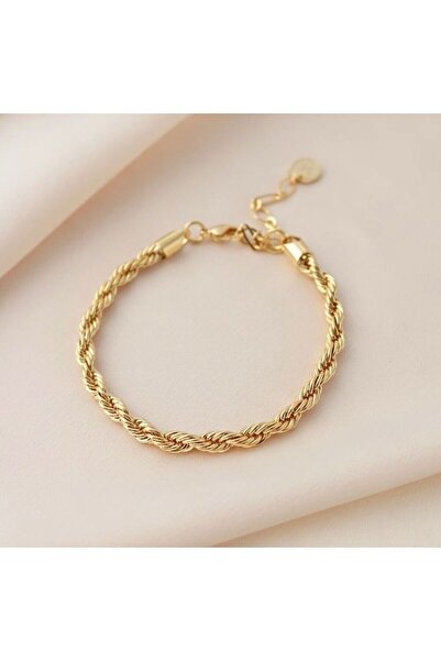 BORENO Burgu Burma Bileklik Çelik Üzeri Altın Kaplama
