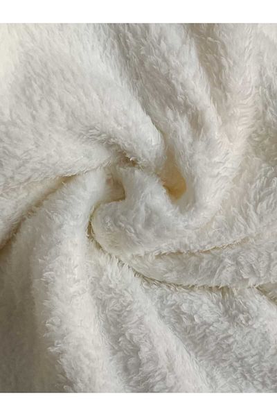 Aslan Online 180 cm Off White Double Faced Welsoft Plush Fabric