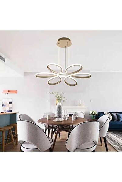 DEKOREV Modern Stella 3 Renk kumandalı Ledli Beyaz Sarkıt Avize 60 cm