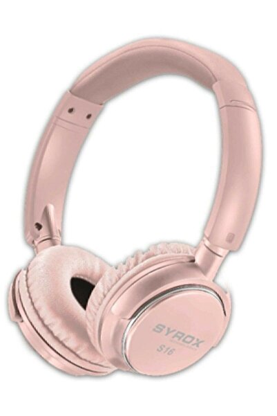 Syrox Kulaküstü Kablosuz Bluetooth Kulaklık Hafıza Kartı Girişli S16 Pembe