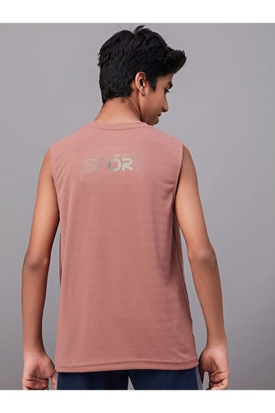 Technosport By Styli Color Block Crew Neck Sleeveless T-Shirt