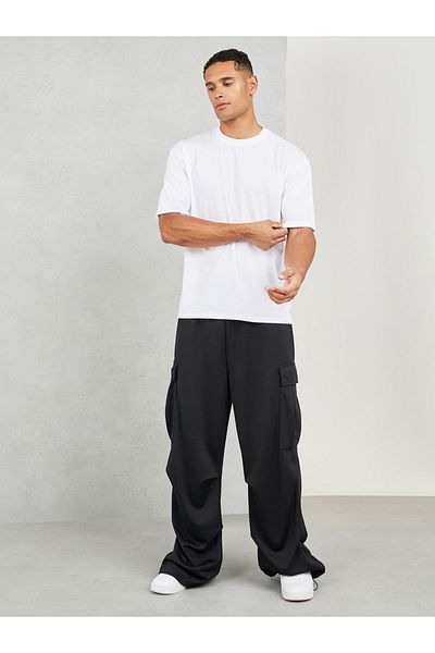 Styli Oversized Roll Up Sleeves Box T-shirt with Side Slit