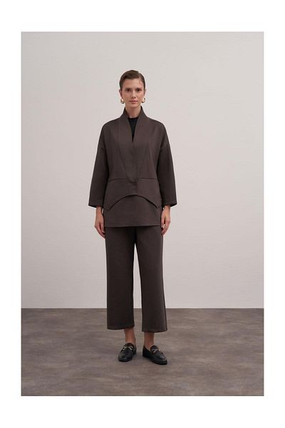 FUSHYA Scuba Fabric Collar Detailed Double Set