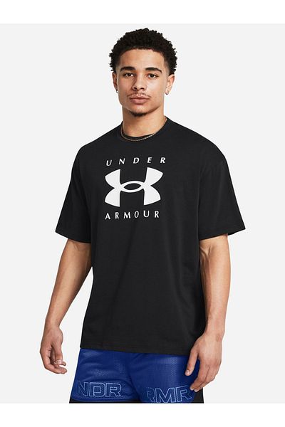 Under Armour تي شيرت كبير الحجم بطباعة شعار مع كتف منسدلة