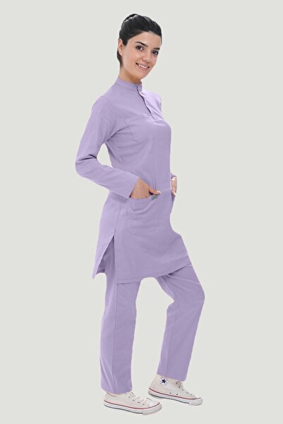 Artra Medical Giyim Likralı U-flex Tesettür Cerrahi Forma Takım - Lila