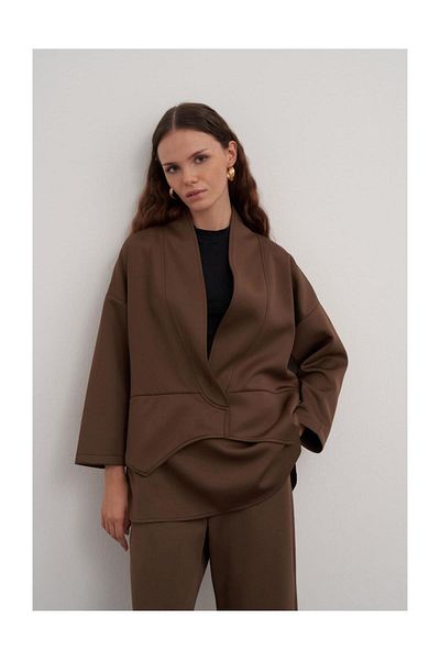 FUSHYA Scuba Fabric Collar Detailed Double Set
