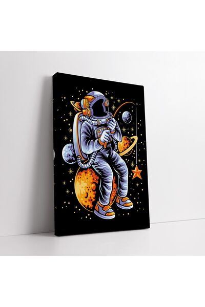 KOSS Dijital Apstraktna šarena slika na platnu sa astronautom i štapom za pec...