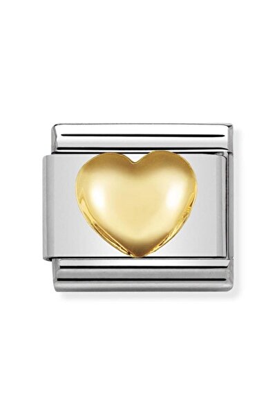NOMİNATİON Composable Classic Dekoratif Link - Aşk - Kalp - (01 RAİSED HEART) 18k Altın