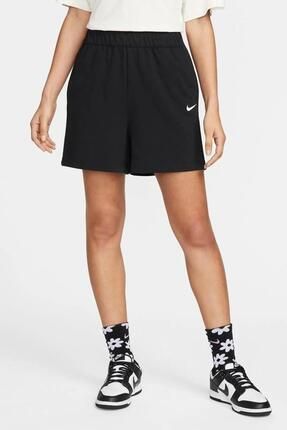 Nike Sportswear Essential Loose Fit Jersey Shorts Bol Kesim A r Modal Kad n ort Siyah Fiyat Yorumlar Trendyol