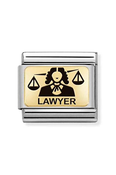 NOMİNATİON Composable Classic Plates (ıc) In Steel And 18k Gold Lawyer