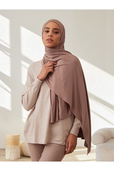 Femple Modest Σάλι Τζέρσεϊ Premium Μόκα - Χιτζάμπ 180x70 εκ