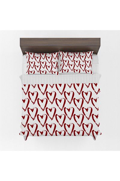 yok yok evim eve dair her şey Double Romantic Red Heart Pique Set