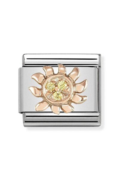 NOMİNATİON 9k Gül Altın Ve Cz Güneşli Paslanmaz Çelikte Composable Klasik Sem...