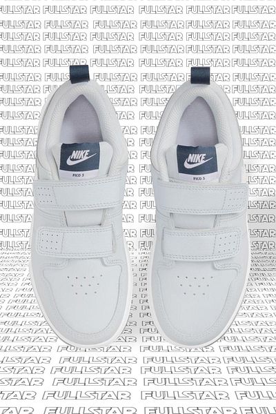 Nike Pico 5 Gray Genuine Leather Girl's Sports Shoes - Leather Band (Narrow Fit)