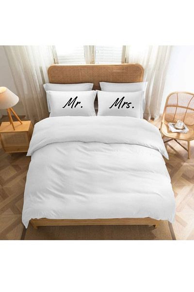 Elbasan Tekstil 2 τεμάχια Mr. Mrs. Σχεδιασμός Μαξιλαροθήκη 30x50 εκ