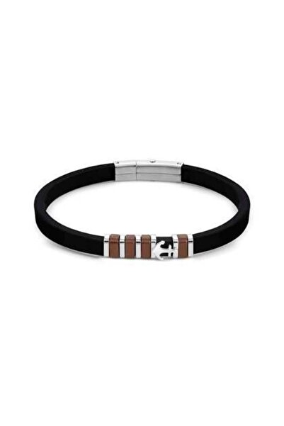 NOMİNATİON Cıty Bracelet In Steel And Rubber With Chocolate Pvd Details (002_...