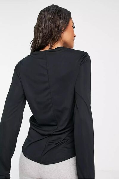 Nike Черна тениска Black One Dri Fit Pacer Crew - тренировъчна блуза с дълъг ръкав