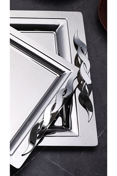 ÖZBURAK Mercan Sırma 2-Piece Tea and Serving Tray