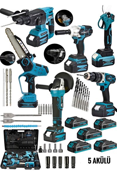 SCHUTZENGER 6'lı Muhteşem Takım 986Vx Şarjlı Somun Sökme/Taşlama/Vidalama/Tes...