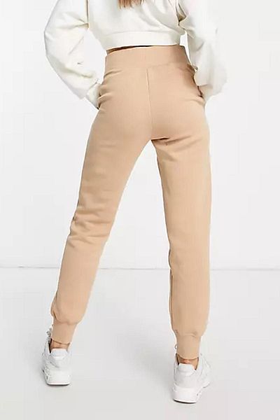 Nike Swoosh Fleece Joggers Brown Raised Loose Fit with High Waist Women's Sweatpants Milk Coffee