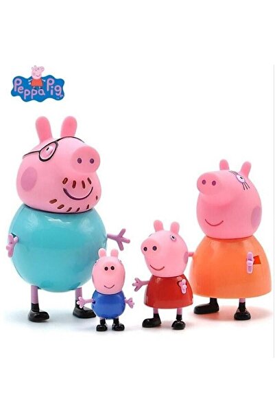 Schulzz Peppa Pig Action Figure - Domuz Peppa Ailesi Aksion Figür Tam Set 14'lü