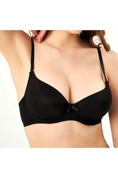 enmodaiçgiyim Basic Γυναικείο Σουτιέν - Μαύρο, Push up και Underwire
