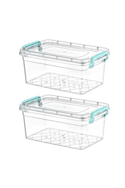 Kivi Home Çok Amaçlı Kapaklı Erzak Saklama Kabı Kutusu 5.5 Litre (20 X 31 X 13) 2li