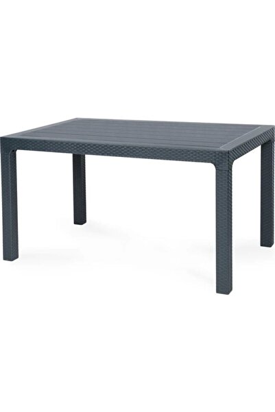 Plasart 70*120 RATTAN CAMSIZ MASA STARS PLASTİK ANTRASİT