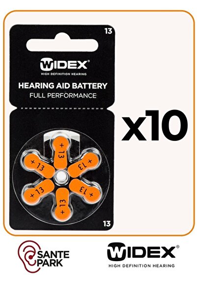 WİDEX Isitme Cihazi Pili - 10 Paket 13 Numara Pil - Kulak Cihazi Pili - Isitme Cihazi Pili 13 Numara
