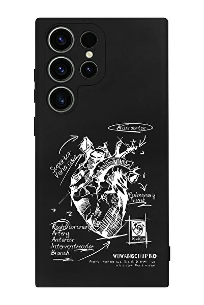 shoptocase Galaxy S23 ULTRA Uyumlu Kalp anatomi Desenli Silikon Telefon Kılıfı