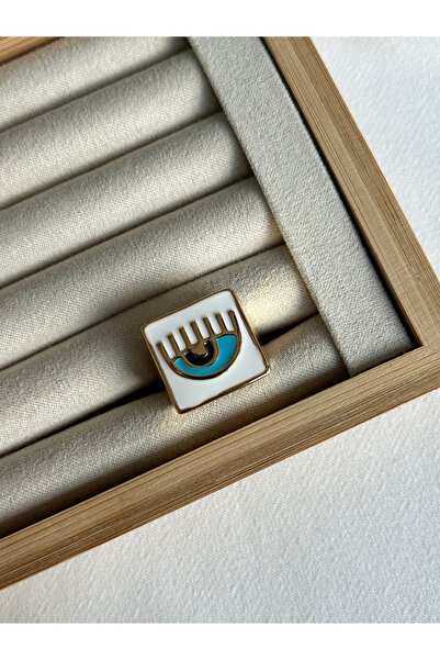 ringbox Beyaz Mineli Koleksiyon Göz Model Yüzük