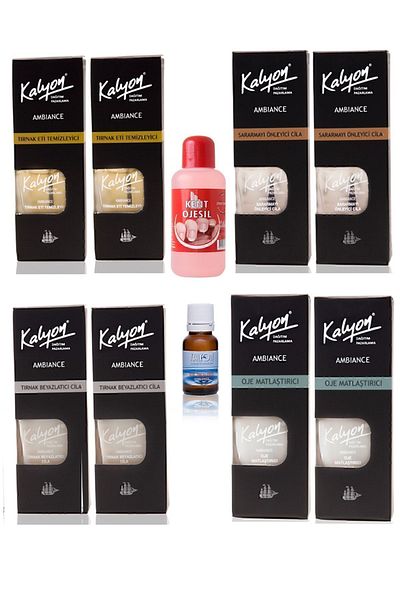 Kalyon Nail Citem2 Anti-Yellowing 2 Whitening Lacquer.2 Ojematizer.2 Nceltici 1 And Kent Acetone 200 Ml