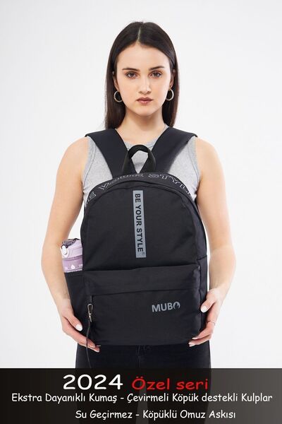 MUBO 2024 Extra Durable Backpack And Schoolbag Be Your Black Smoked 1901.