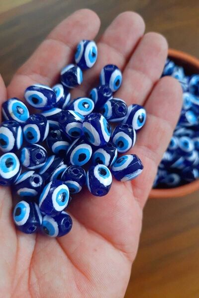 ella'nın çarşısı 50 قطعة من خرز عين الشر البلاستيكي من Danagöz Hantal - 10 مم...