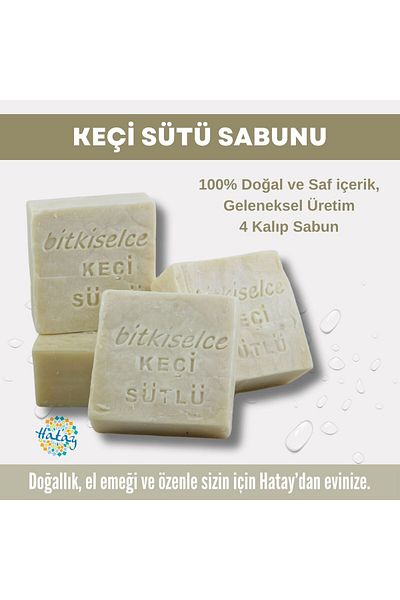 bitkiselce Goat Milk Soap - 450 Gr, 4 Molds, Pure and Natural Ingredients