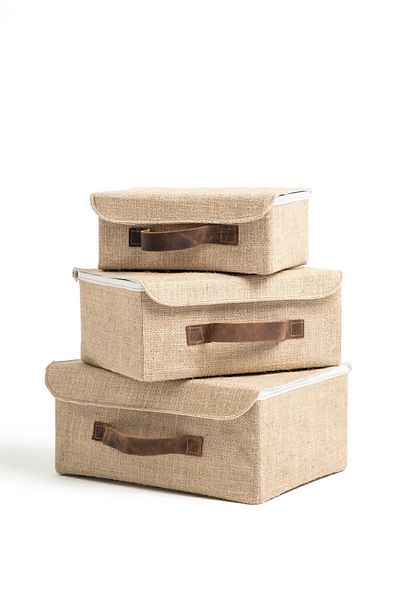 Bages Jute Closet Organizer Jewelry, Makeup, Bathroom, Office Organizer Storage Box 30x23x13 cm