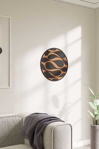 acargrafik Masă rotundă decorativă 3D modernă din lemn