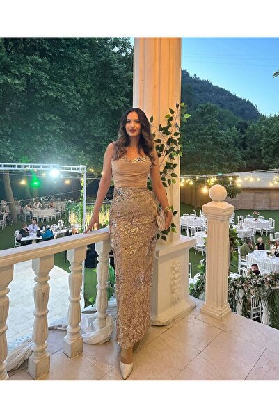 MİSS LUNA Kupon Kumaşlı Abiye